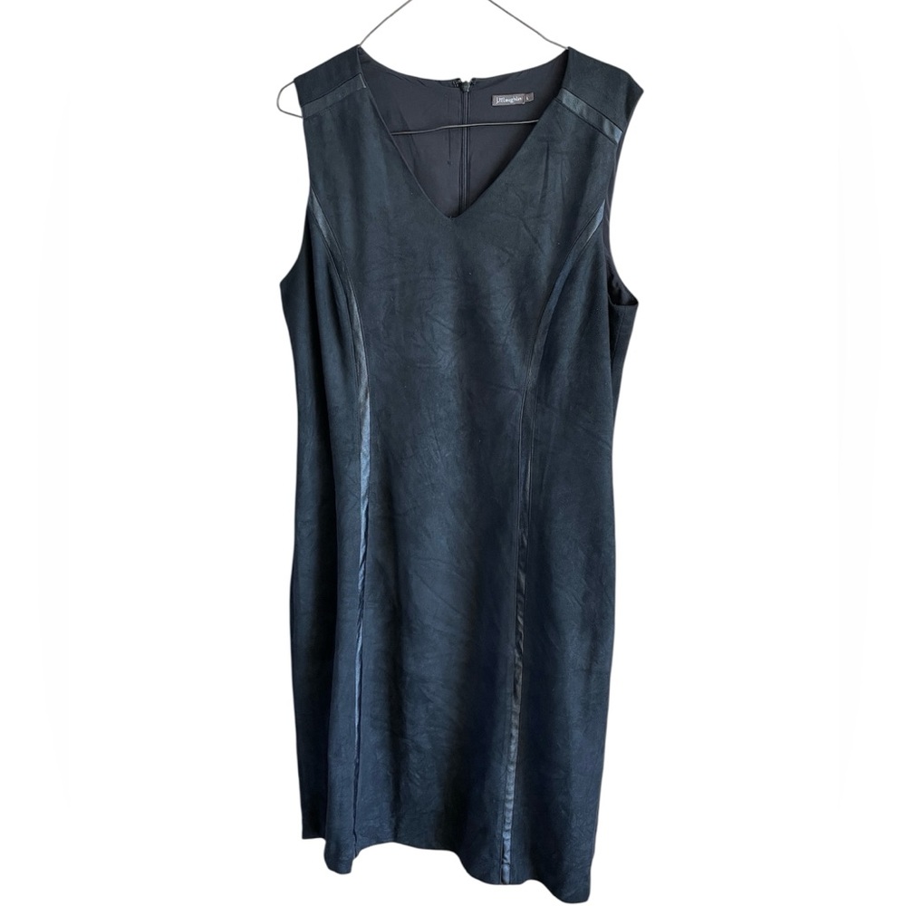 J. MCLAUGHLIN Faux Suede Dominique Sheath Vegan Leather Sleeveless Dress